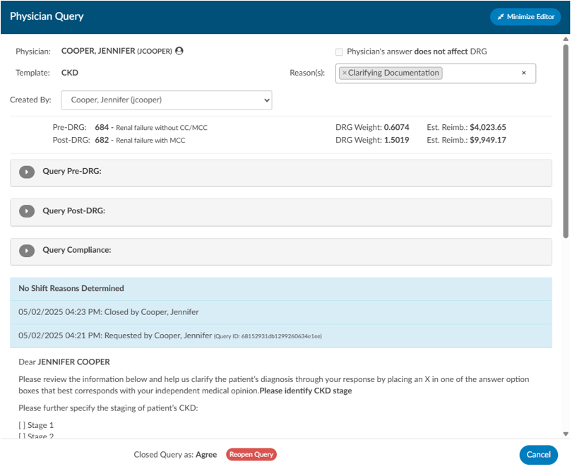 CDI Audit Physician Query Compliance