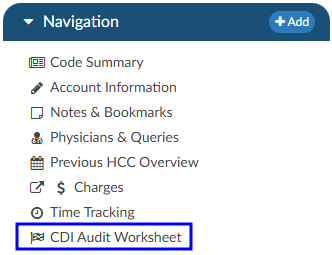 CDI Audit Worksheet