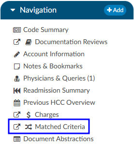Matched Criteria Viewer