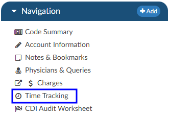 Time Tracking Viewer in the Navigation Tree
