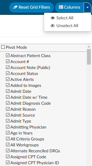 Account Search Columns