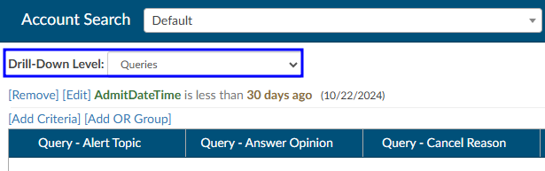 Account Search Drilldown
