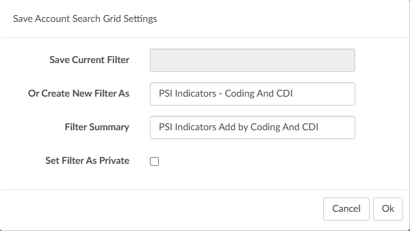Save Account Search Settings