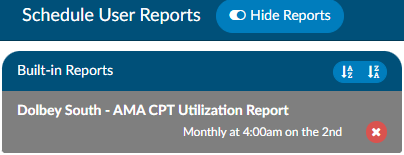 Saved Scheduled Reports