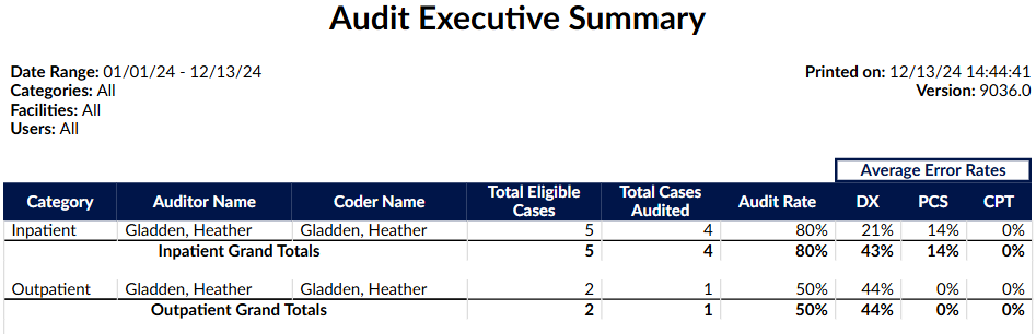 Audit Executive Summary