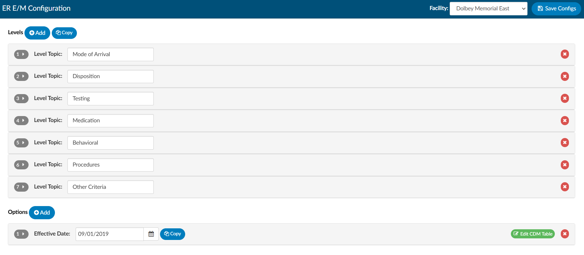ER E/m Config Page