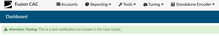Notification on Dashboard