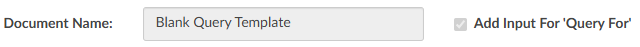 Blank Query Template