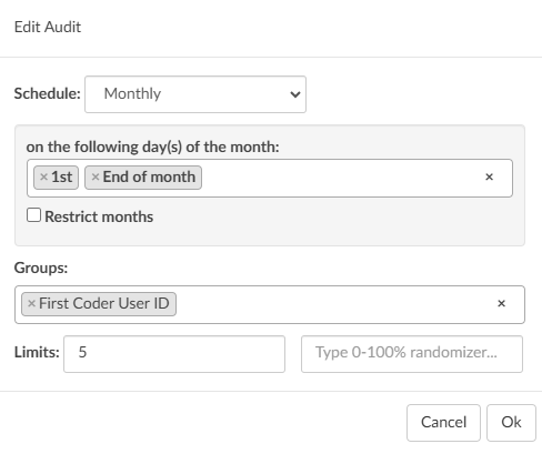 Edit Audit Dialog