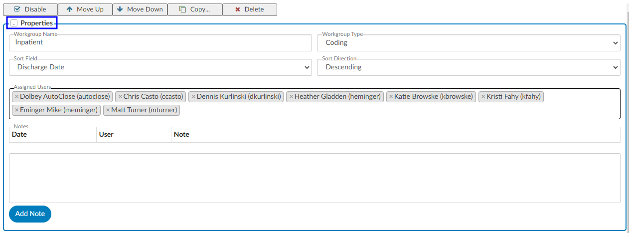 Worklist Properties