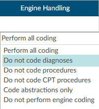 Engine Handling Drop Down Menu