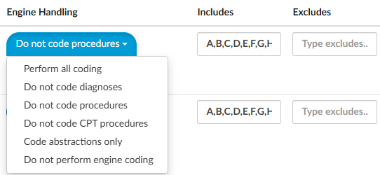 Engine Handling Options for Documentation