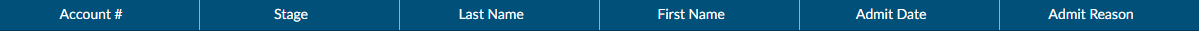 Account Grid Column Headers