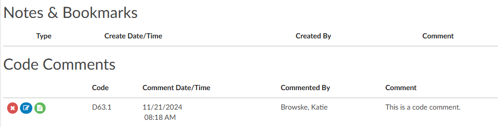 Code Comment Notes & Bookmarks