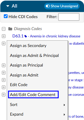 Add/Edit Code Comment