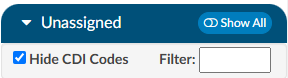 Hide CDI Codes Check Box