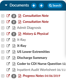 Documents Highlighted Red
