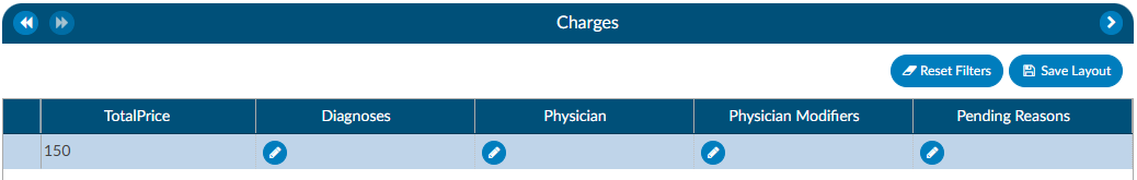 Physician Coder Edit Charge Options