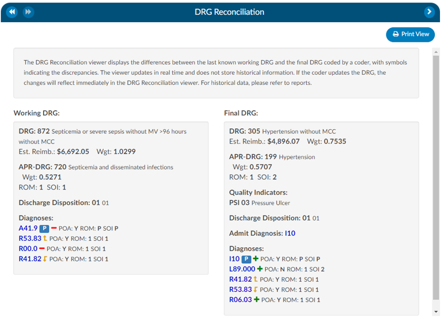 DRG Reconciliation Viewer