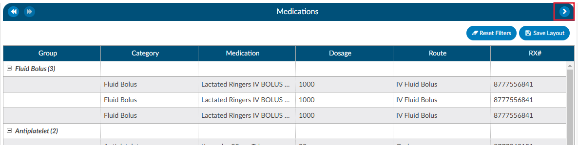 Medications Activity Buttons