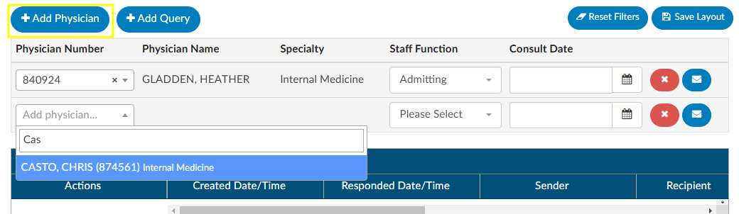 Adding a Physician