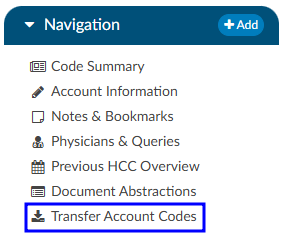 Transfer Account Codes