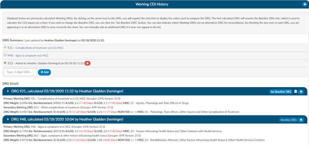 Working CDI History