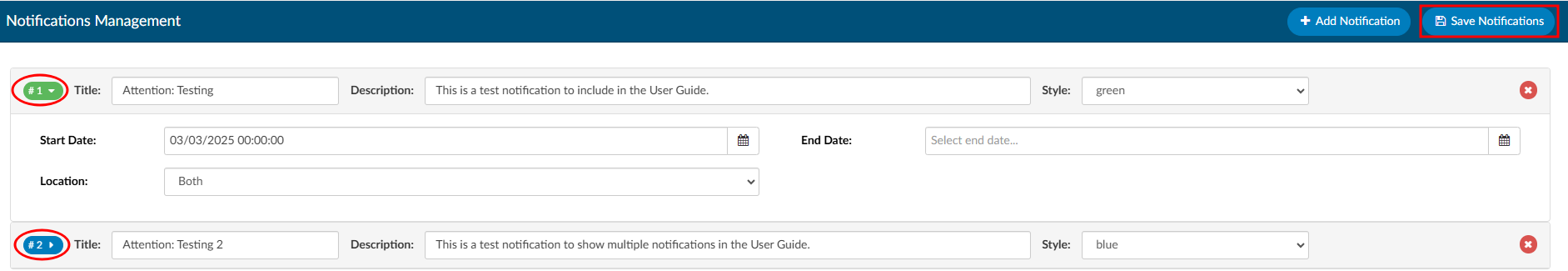 Notifications Manager
