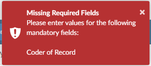 Coder of Record Needed Error