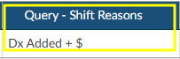 Query - Shift Reasons Column