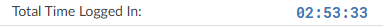Total Time Logged into Application