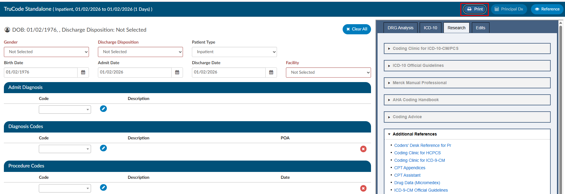 Print Button for TruCode™ Standalone