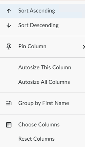 AG Grid Right Click Menu