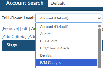 E/M Charges Drill Down