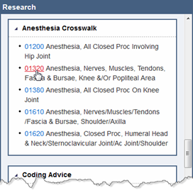 Anesthesia Crosswalk